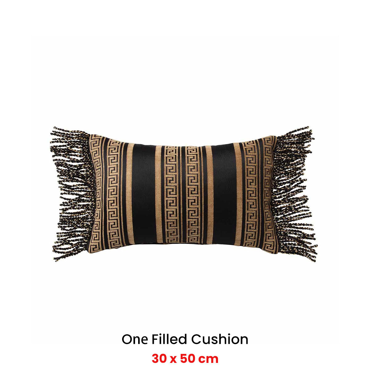 Massimo Black Oblong Filled Cushion 30 x 50cm