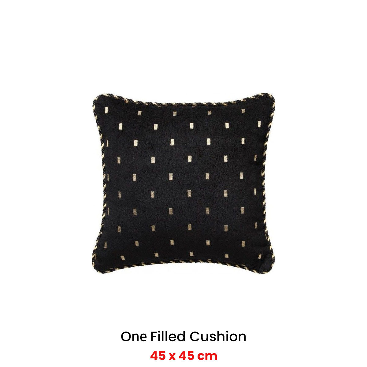 Massimo Black Square Filled Cushion 45 x 45cm