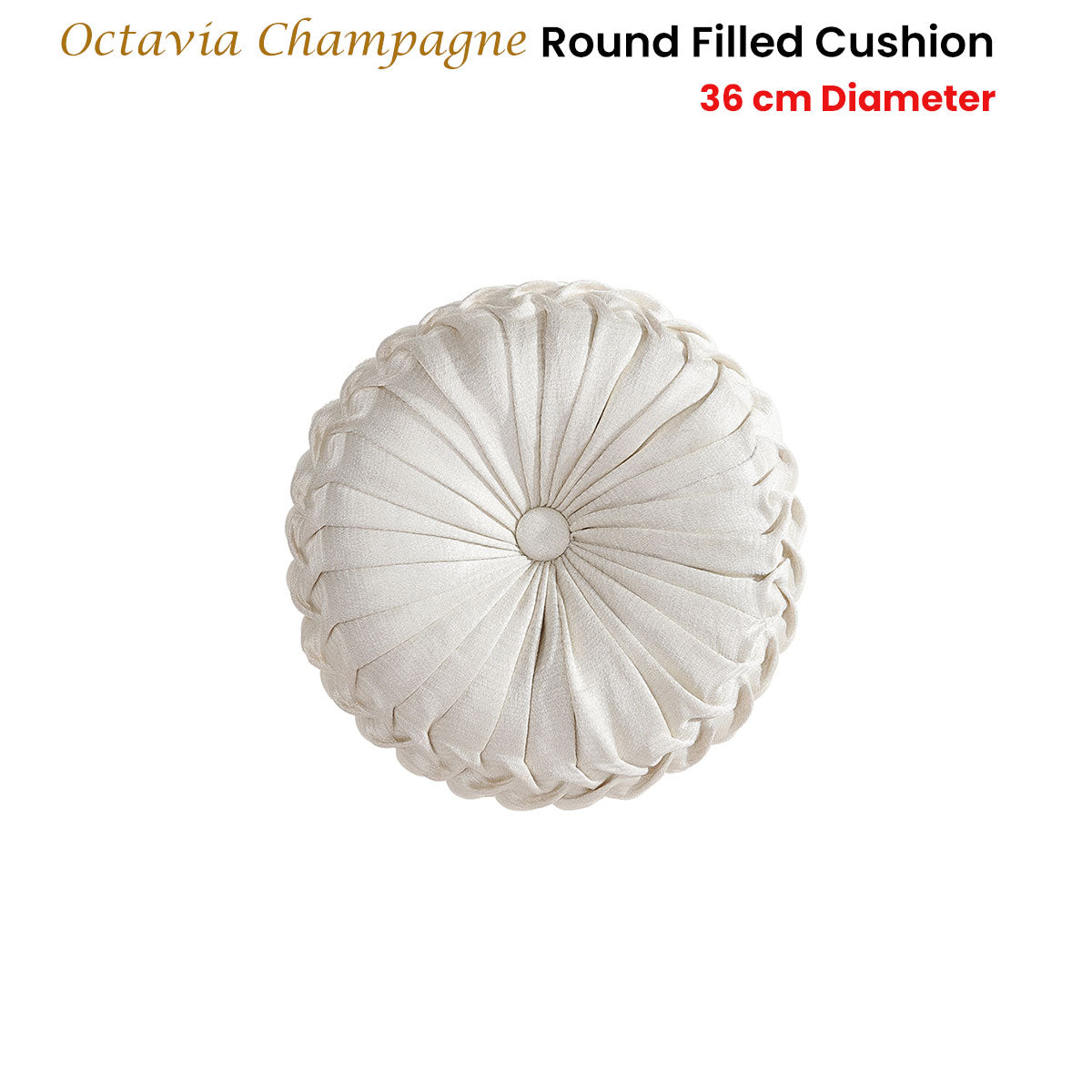 Octavia Champagne Round Cushion 36cm Diameter