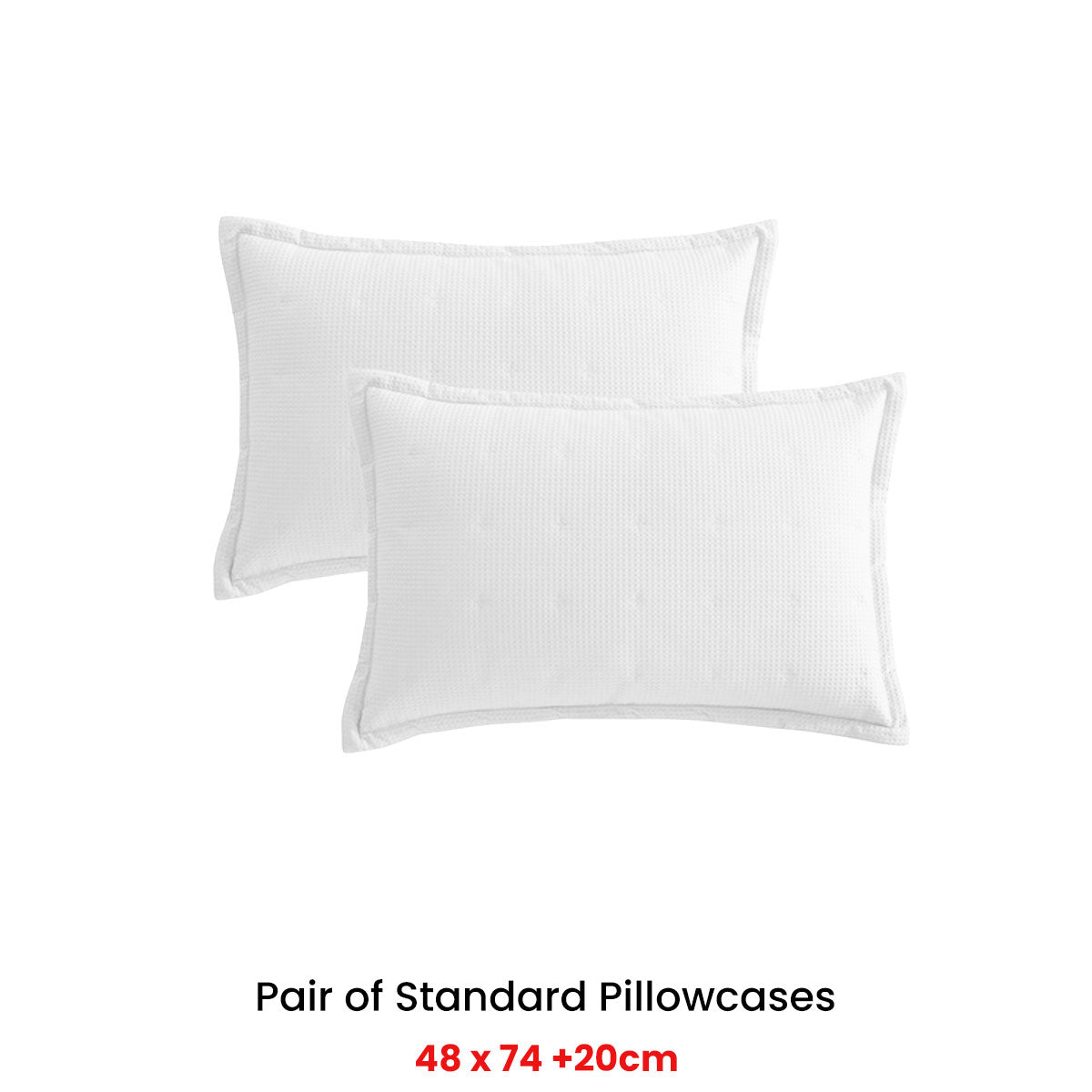 Platinum Collection Pair of Ascot White Standard Pillowcases 48 x 73 + 20cm