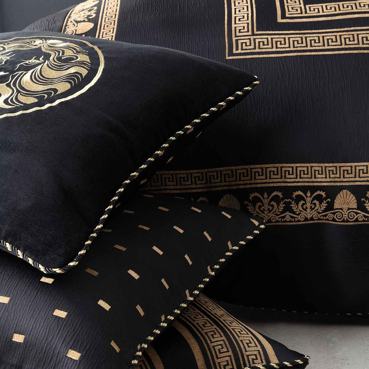 Massimo Black Yarn-dyed Chenille Jacquard Quilt Cover Set King