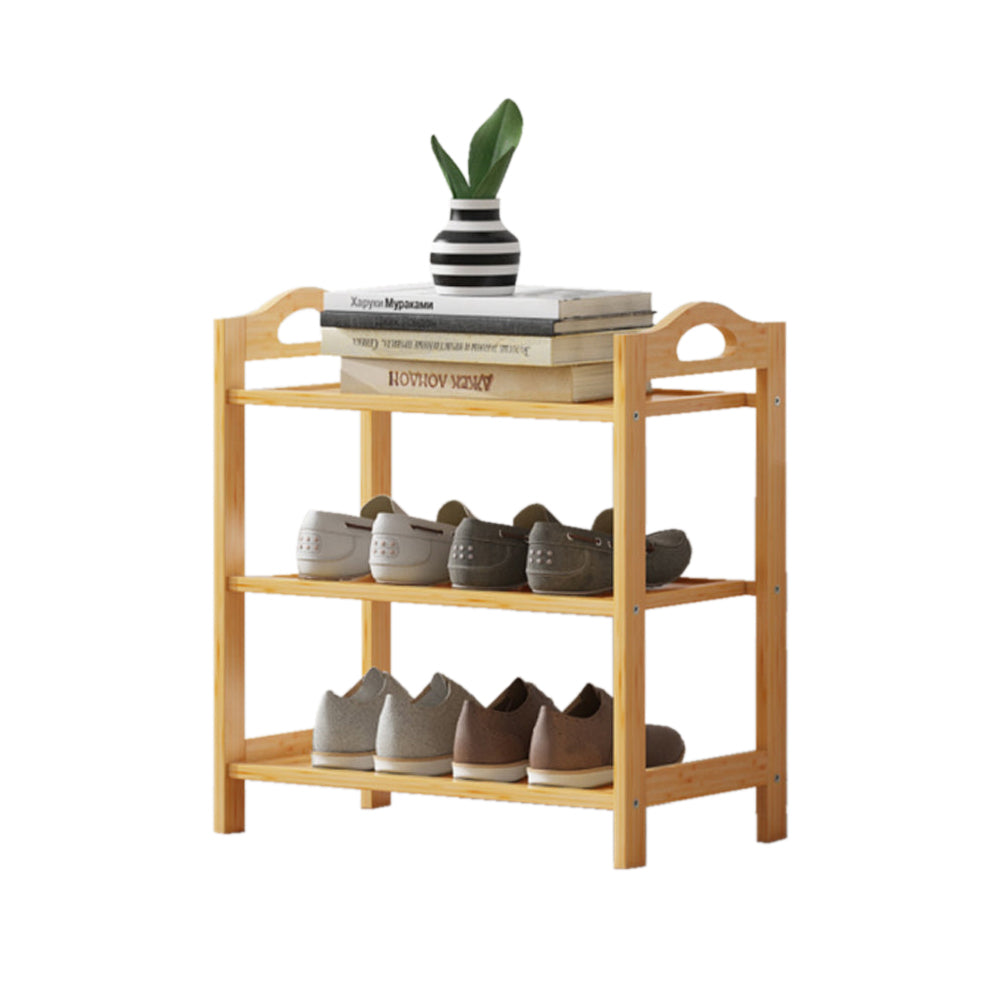 Multi-layers Bamboo Shoe Rack Storage Organizer Wooden Flower Stand Shelf(4 Layers)