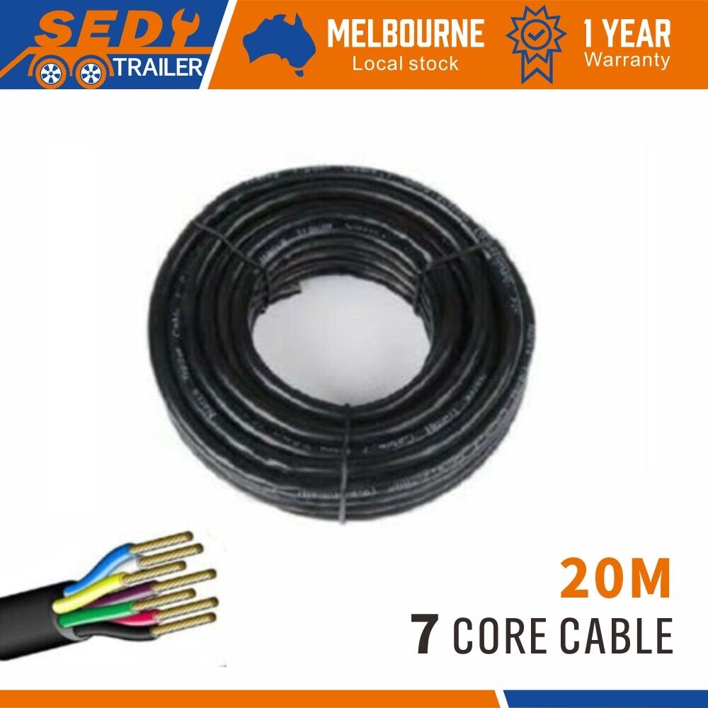 20M X 7 Core Wire Cable Trailer Cable Automotive Boat Caravan Truck Coil V90 PVC