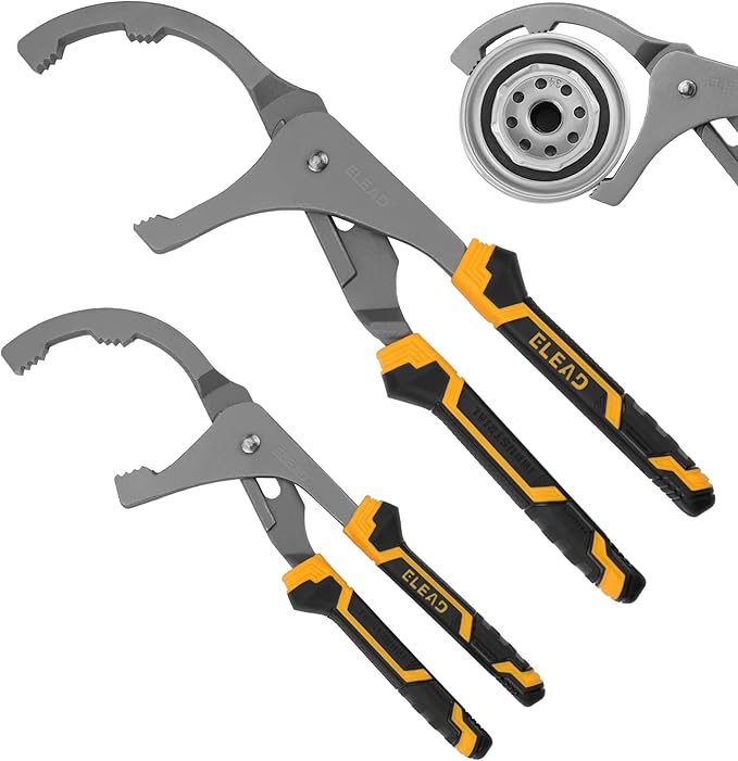 Adjustable Oil Filter Wrench Set - 9" & 12" Pliers for Cars, Trucks, Motorcycles - Durable Carbon Steel, Ergonomic Grip, Easy Access Design