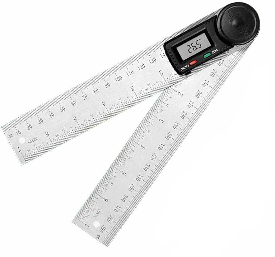 200mm Digital Angle Finder Ruler Protractor Measure Meter Stainless Steel 0-360