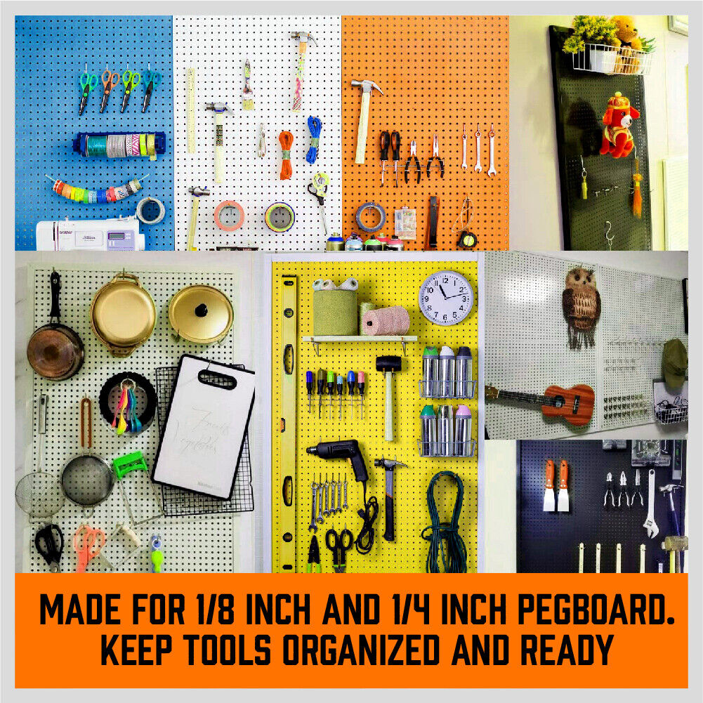 127Pc Pegboard Hooks Set Storage Baskets Organizer Hanger Inc. 4 Small Peg Board