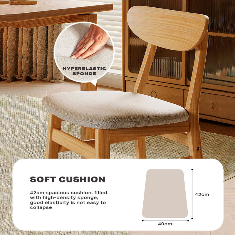 Dining Chairs Kitchen Chair Natural Wood Fabric Cafe Lounge Chairs