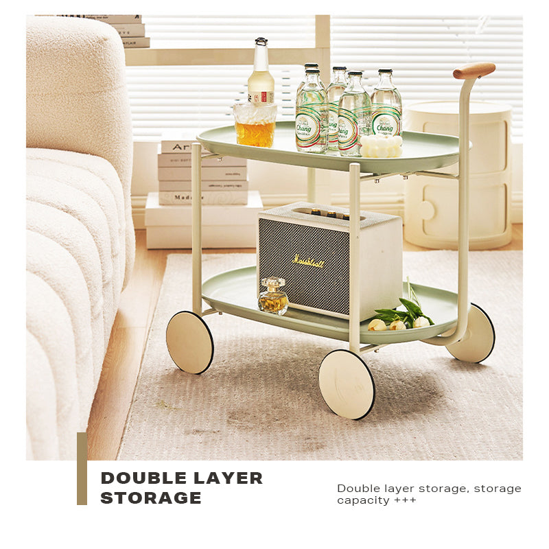 Movable Modern  Trolley Small Unit Coffee Table Cart Storage Sofa Side Table with Wheels