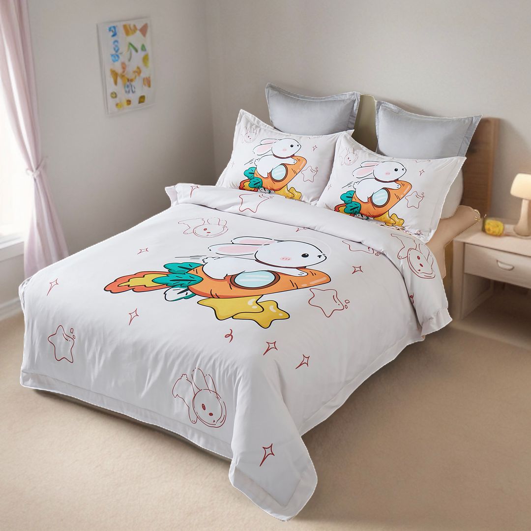 Rabbit Kids Quilt Cover Set - King Single Size