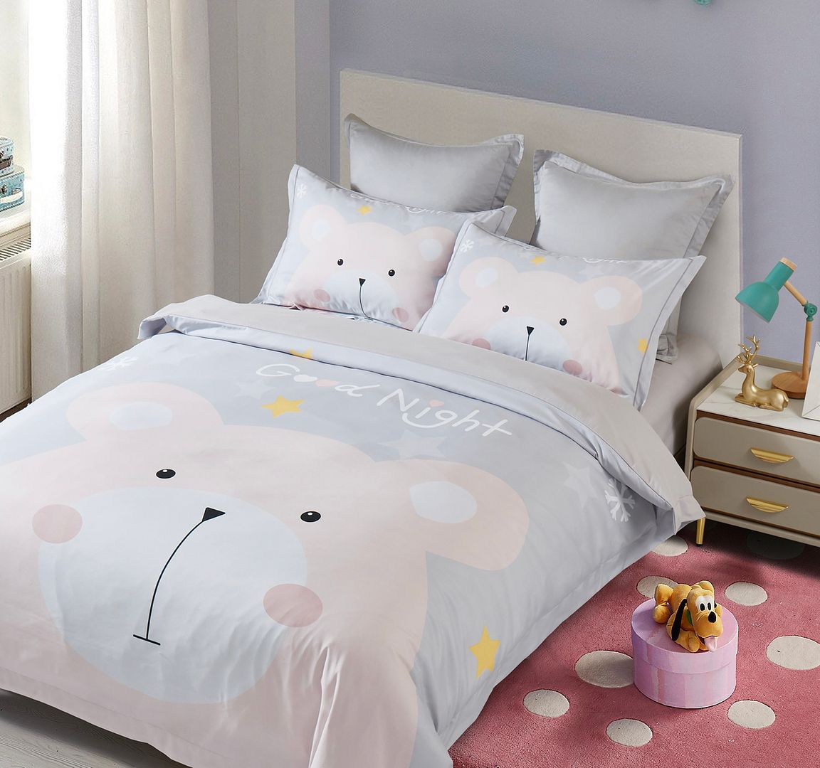 Bear Kids Quilt Cover Set - King Single Size