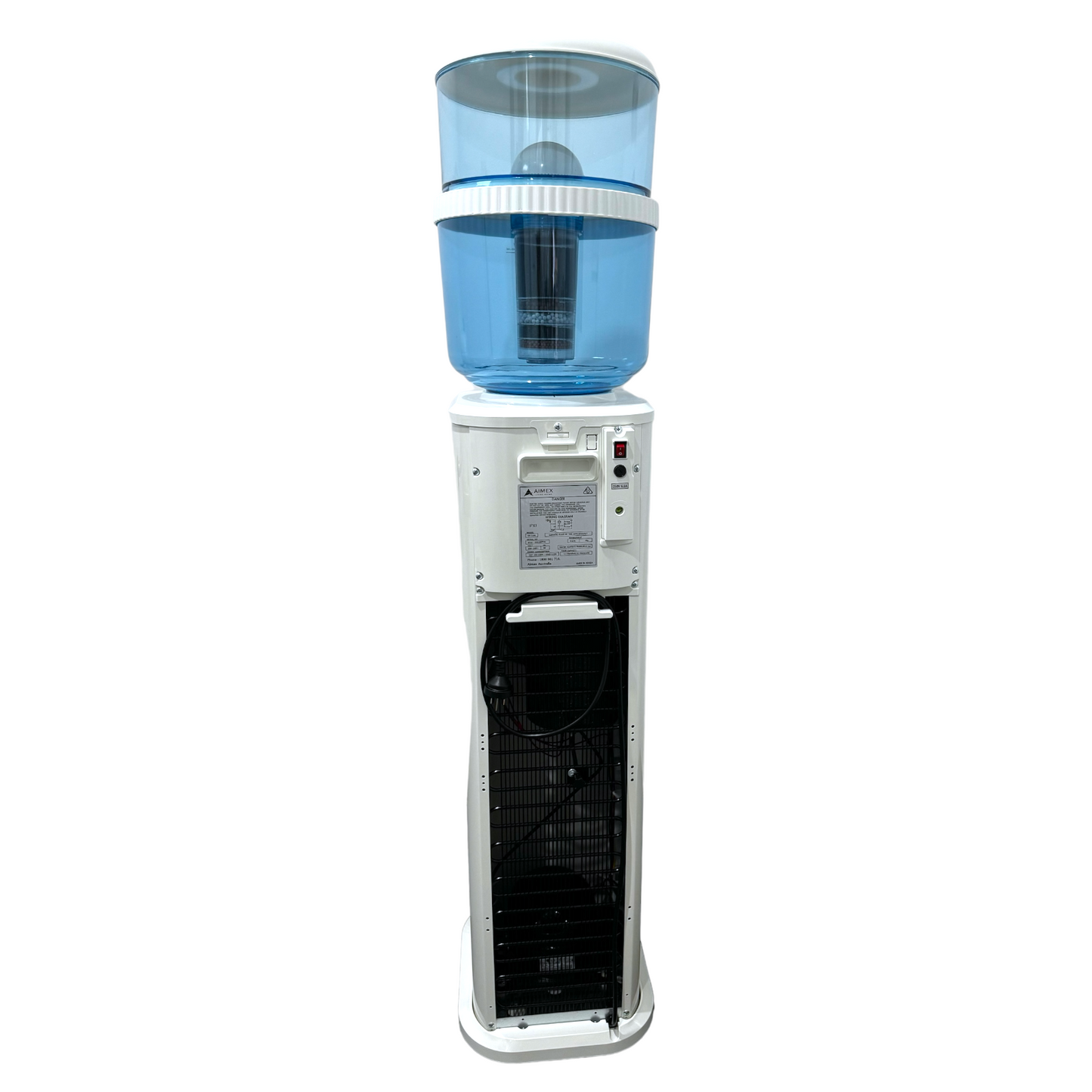 Luxurious White Free Standing Hot and Cold-Water Dispenser with Filter Bottle and LG Compressor