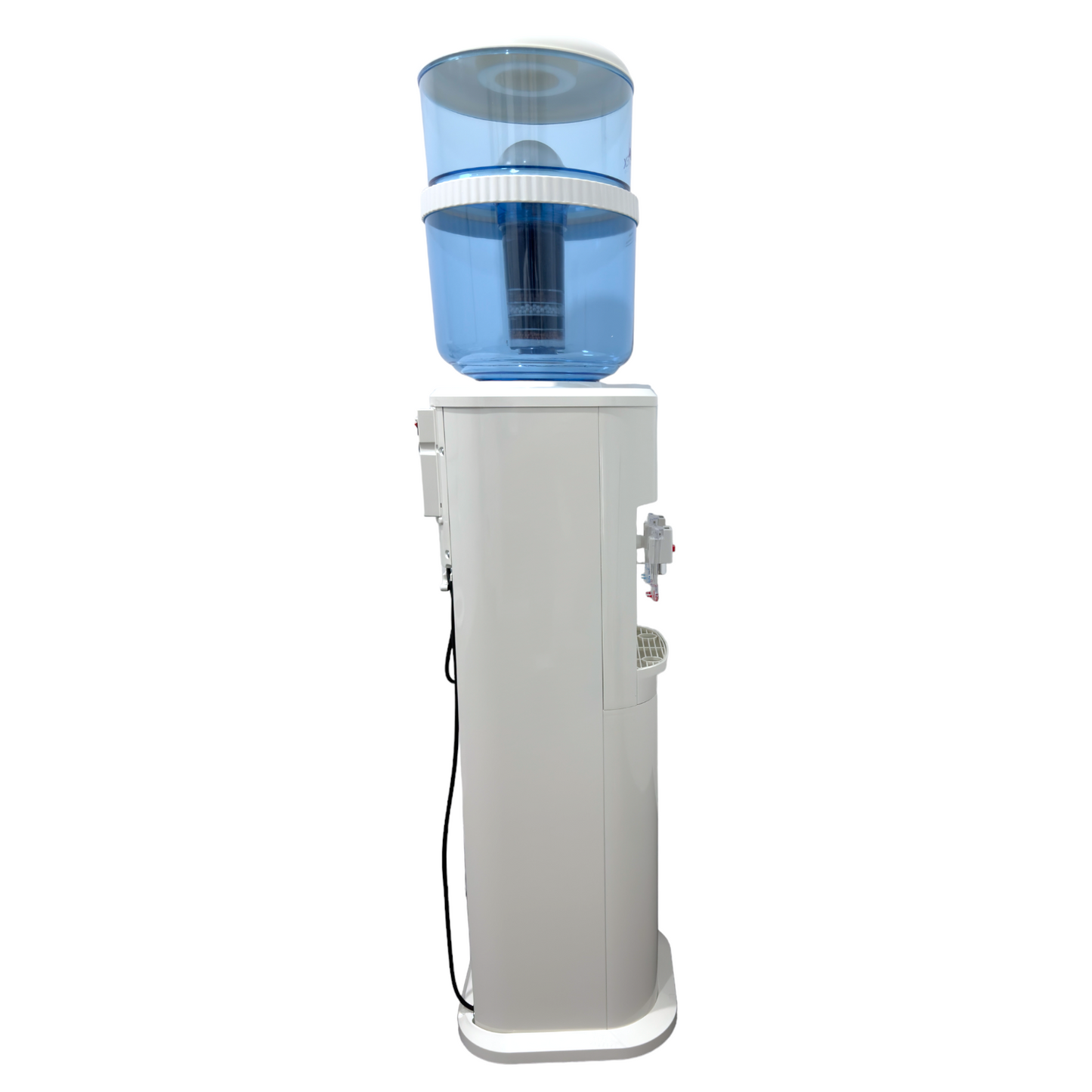 Luxurious White Free Standing Hot and Cold-Water Dispenser with Filter Bottle and LG Compressor