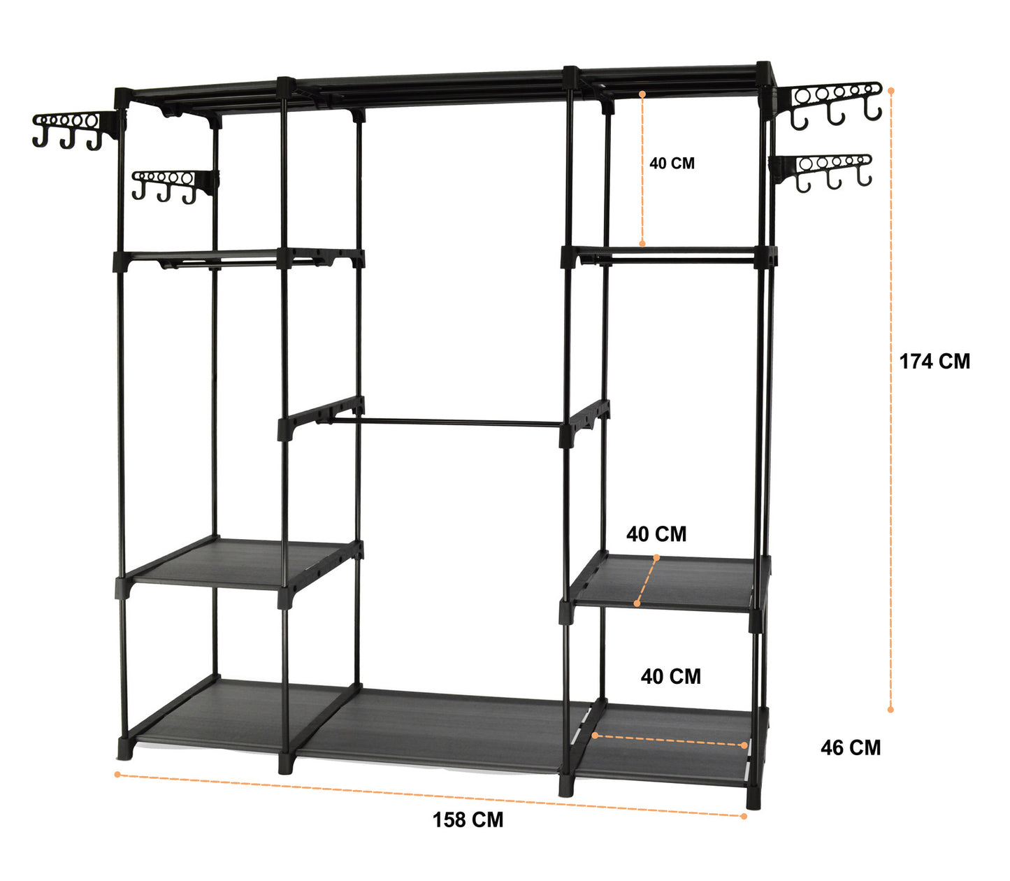 Sorti Freestanding Portable Closet Metal Wardrobe Garment Rack Hanger