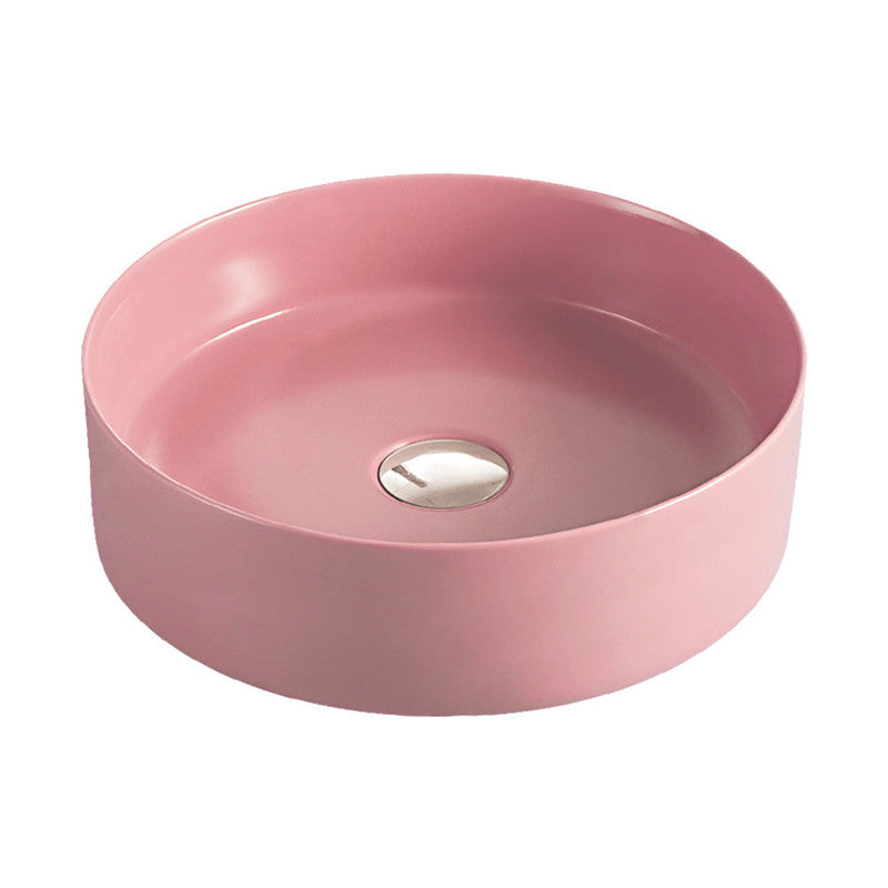 2023 Matte Black matte white matte Pink Green Gold Copper Round 360 mm Dia top counter basin porcelain sink