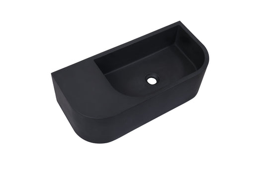 New Concrete Cement Wash Basin Counter Top Matte Black Wall Hung Basin