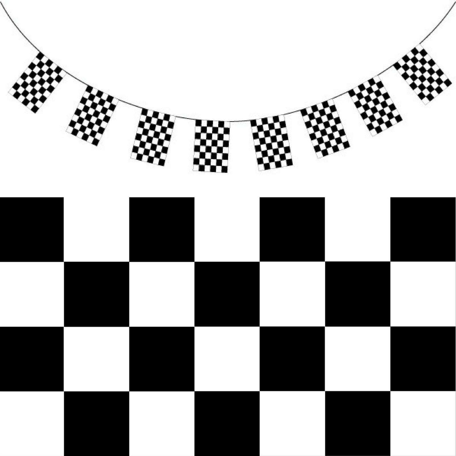 CHECKERED BUNTING FLAG Race Car Chequered Flag Banner Hanging Decoration Rectangular - 43.2 Metres