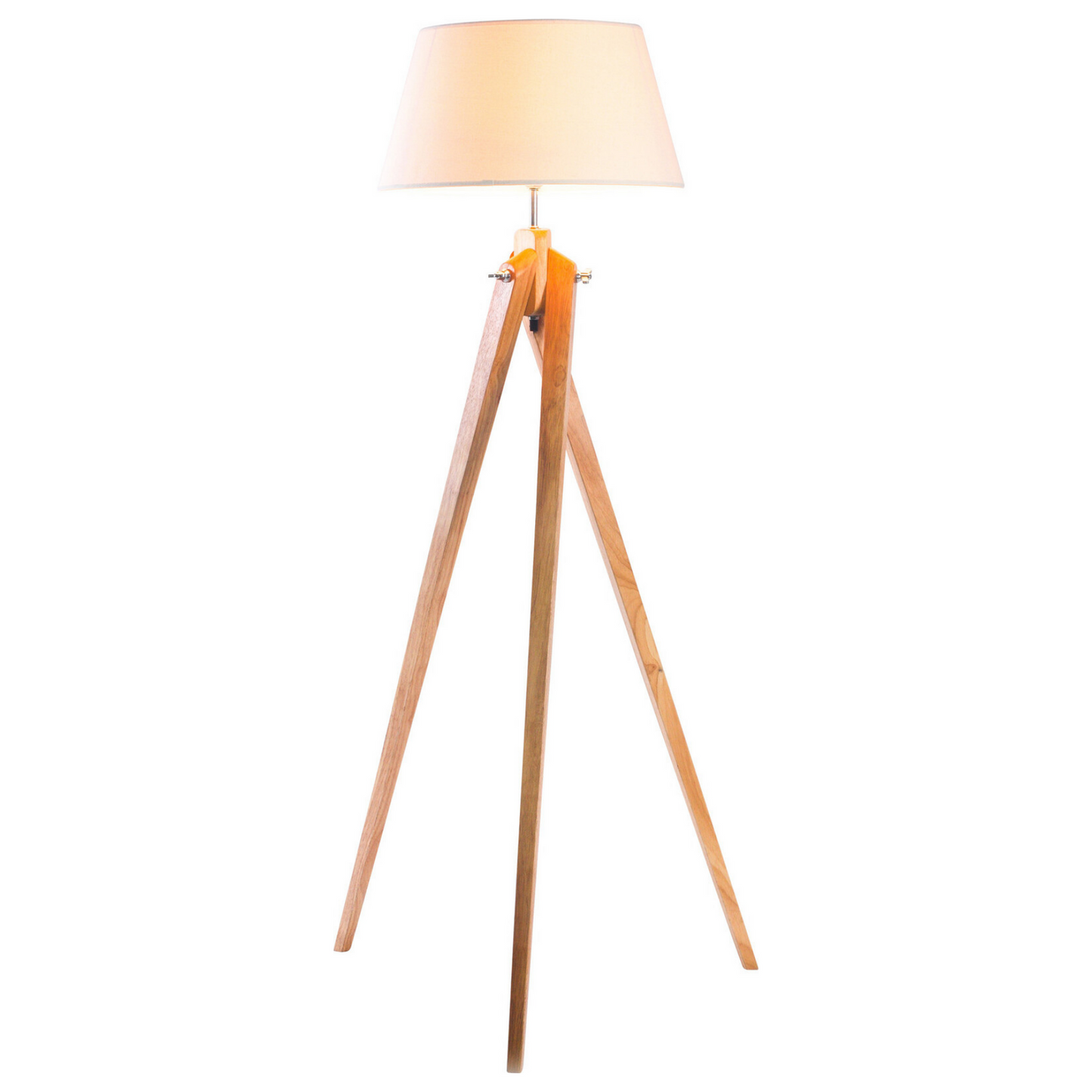 Large Tripod Floor Lamp Shade Modern Bamboo Wooden Retro Twist Light