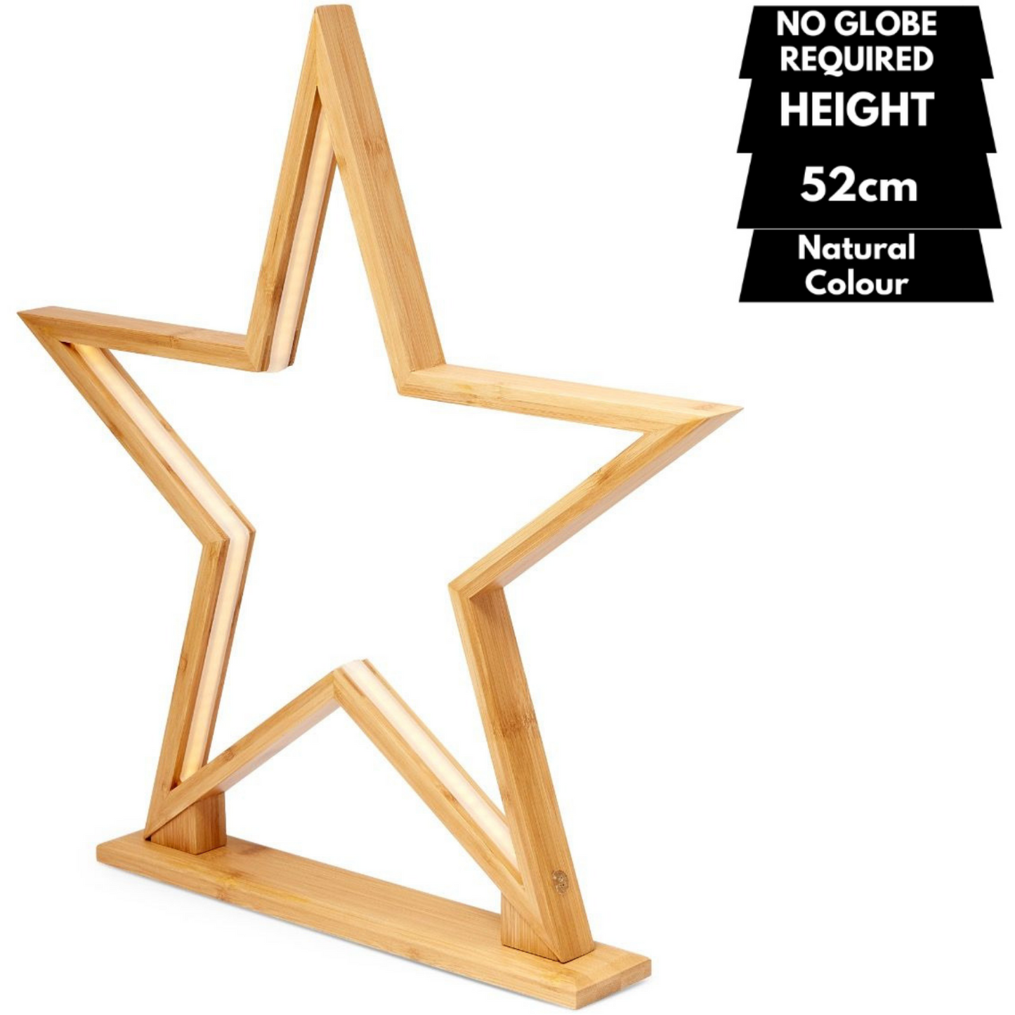 52cm Bamboo Star LED Table Desk Lamp Light Modern Designer - Natural