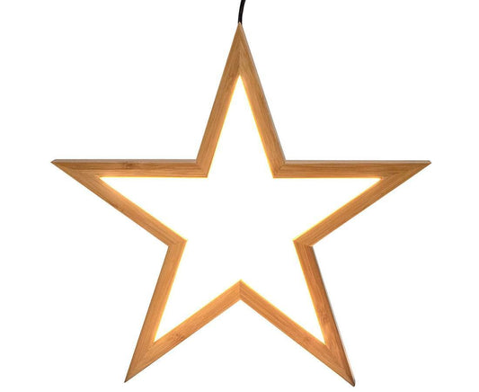 Large Ceiling Bamboo Star LED Hanging Lamp Natural Home Decor Lighting Pendant