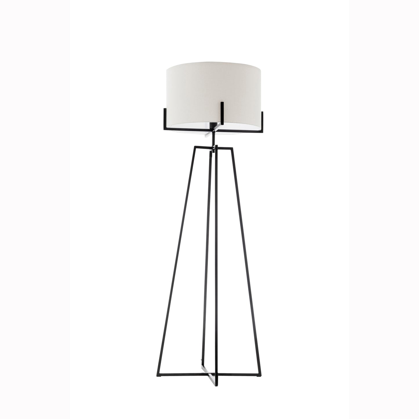 Modern Dimmable Floor Lamp w/ Shade Designer Bedroom Lighting - Matte Black