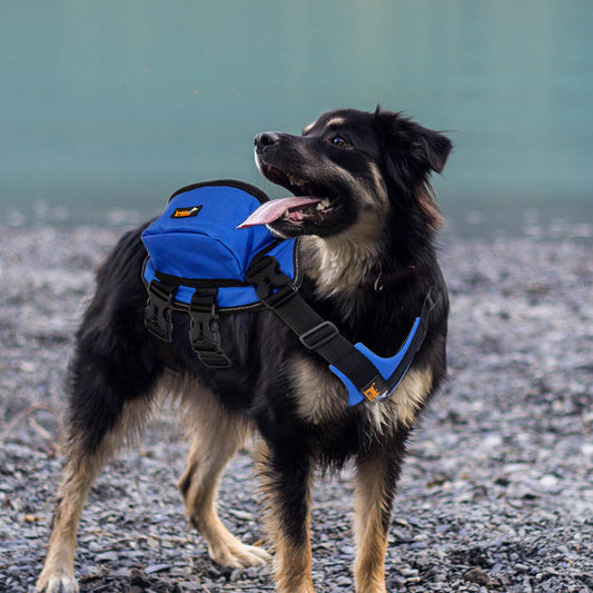 Ondoing Dog Backpack Harness Pet Carrier Saddle Bag Reflective Adjustable Outdoor Hiking-XL-Blue