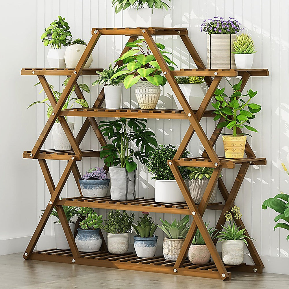 Bamboo Multilayer Flower Plant Bonsai Rack Shelf Stand Porch Lawn Patio