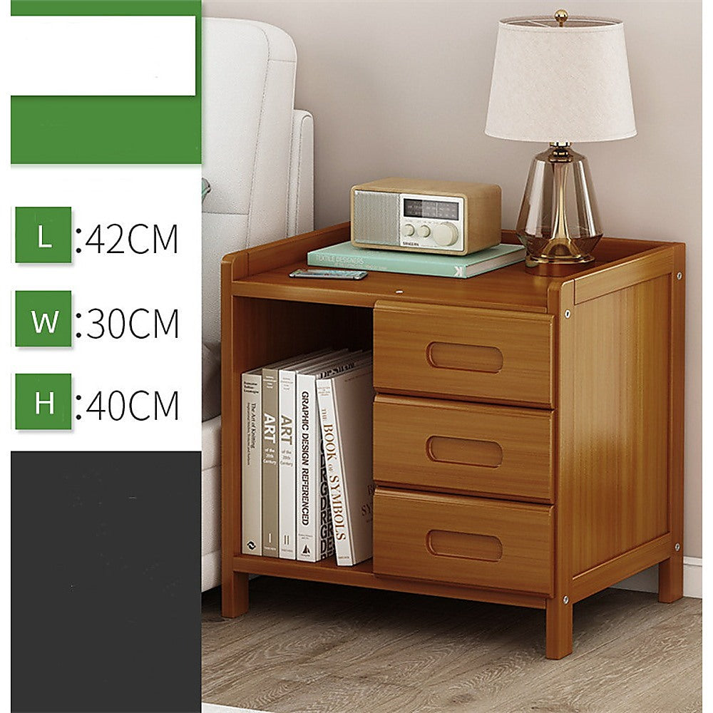 Bamboo Bedside Table Nightstand Storage for Bedroom Sofa Side Stand