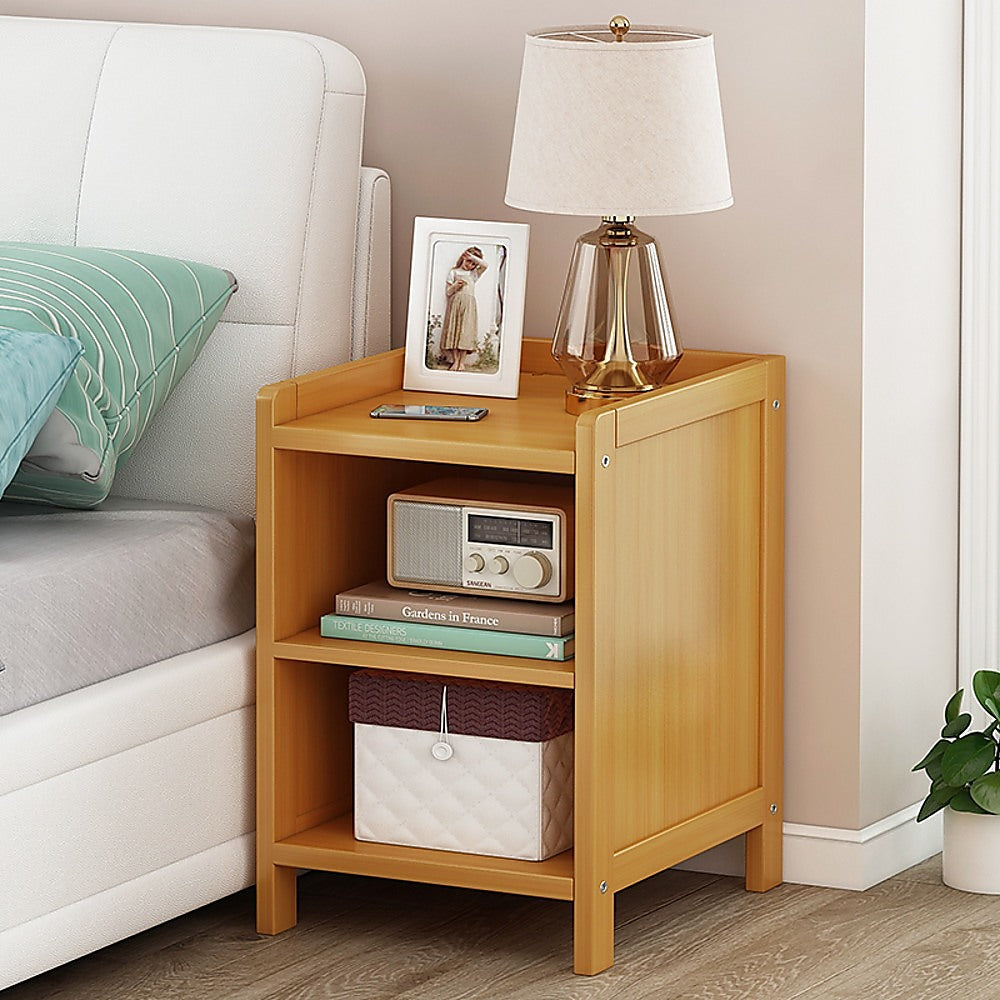 Bamboo Bedside Table Nightstand Storage Bedroom Sofa Side Stand