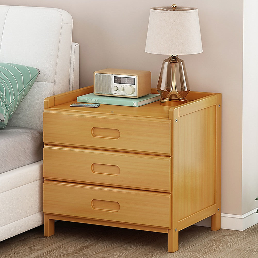 Bamboo Bedside Table Nightstand Storage for Bedroom Sofa Side Stand