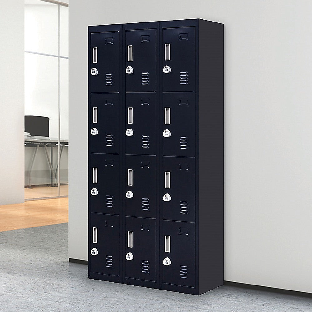 12-Door Locker for Office Gym Shed School Home Storage - 3-Digit Combination Lock