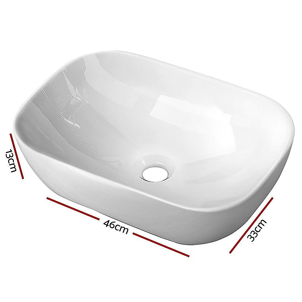 Ceramic Bathroom Basin Vanity Sink Oval Above Counter Top Mount Bowl