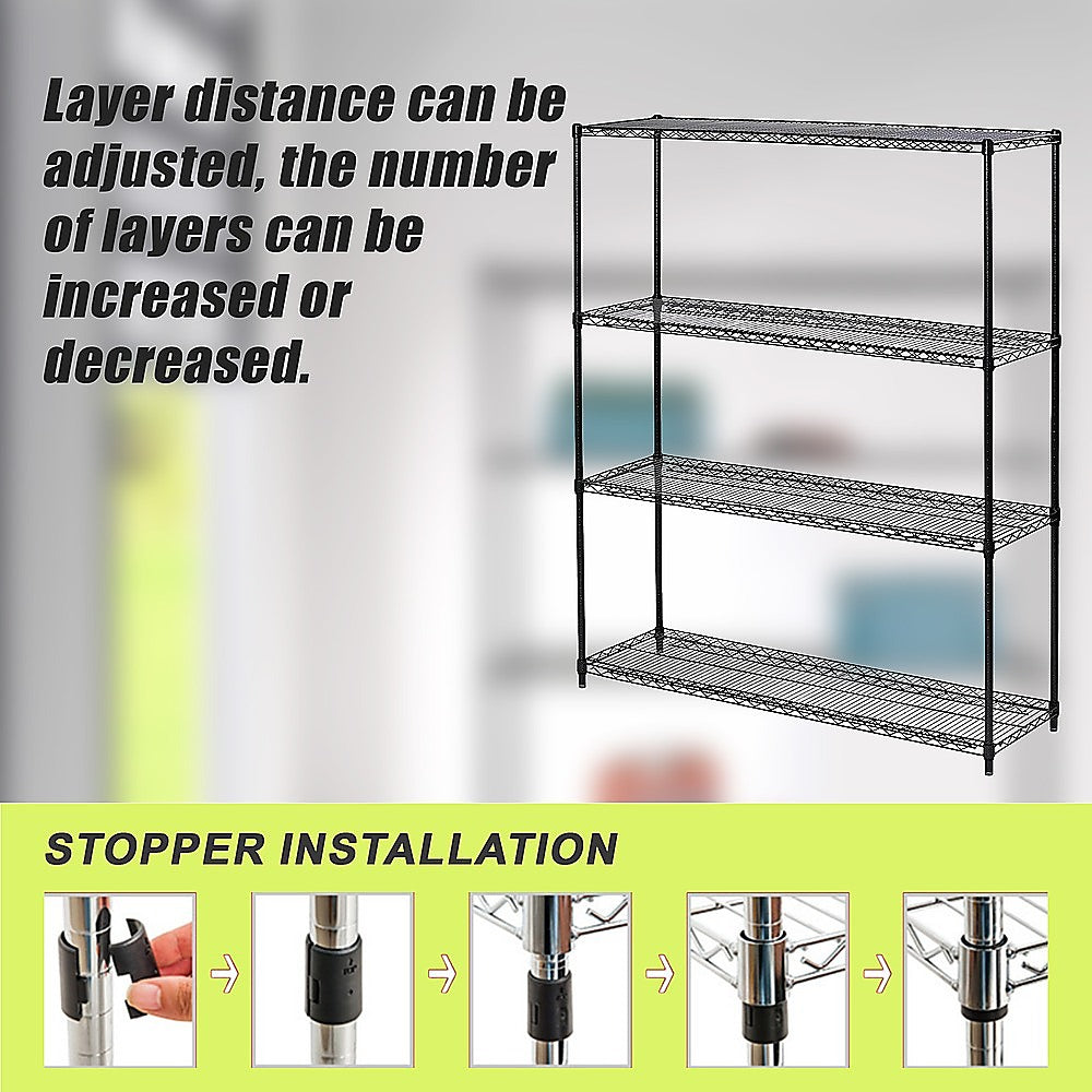 Modular Wire Storage Shelf 1500 x 600 x 1800mm Steel Shelving