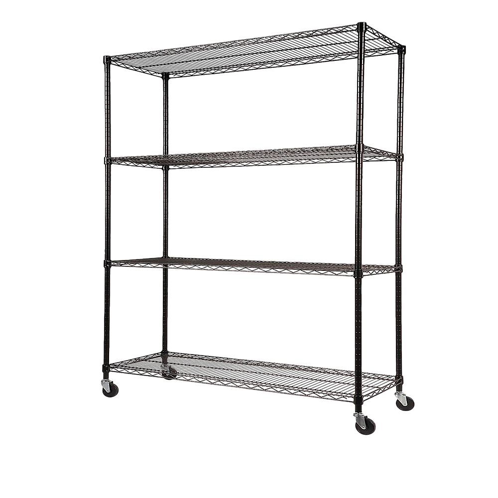 Modular Wire Storage Shelf 1500 x 450 x 1920mm Steel Shelving with Wheels