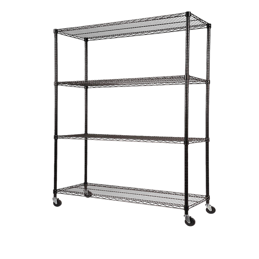 Modular Wire Storage Shelf 1500 x 450 x 1920mm Steel Shelving with Wheels