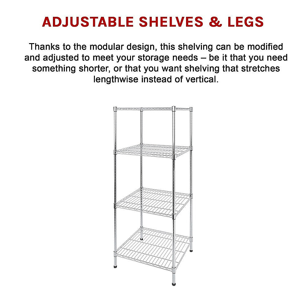 Modular Wire Storage Shelf 600 x 600 x 1800mm Steel Shelving