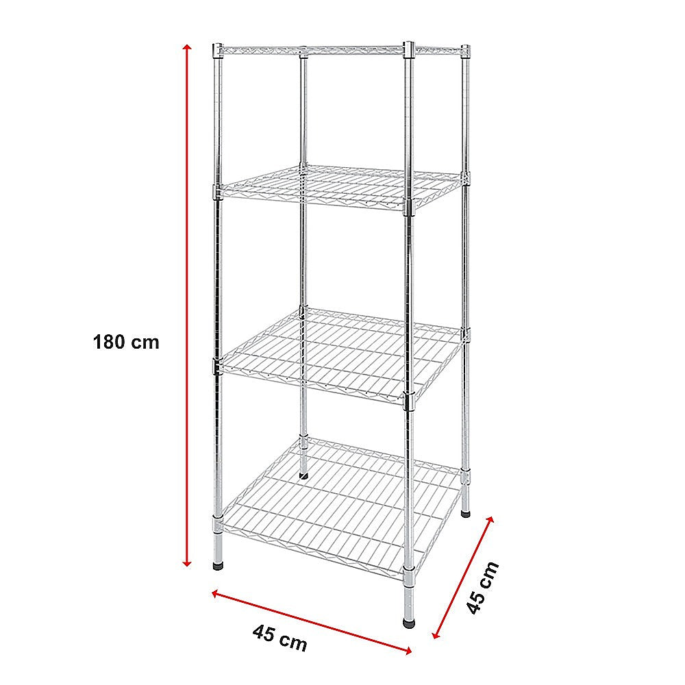 Modular Wire Storage Shelf 450 x 450 x 1800mm Steel Shelving