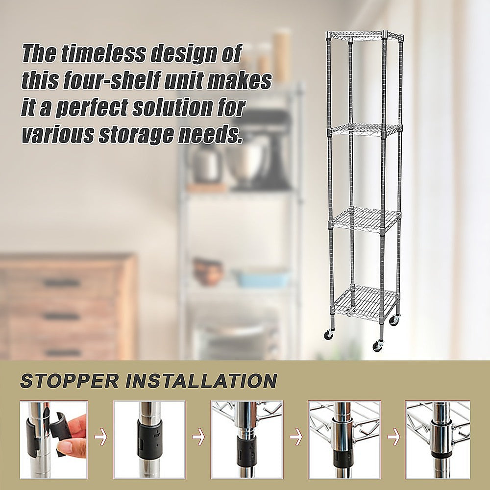 Modular Wire Storage Shelf 450 x 450 x 1800mm Steel Shelving