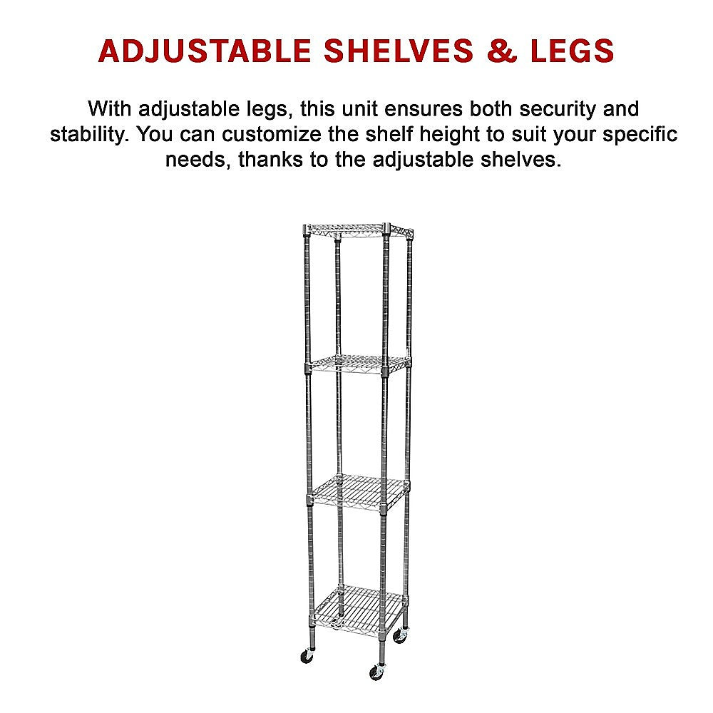 Modular Wire Storage Shelf 450 x 450 x 1800mm Steel Shelving