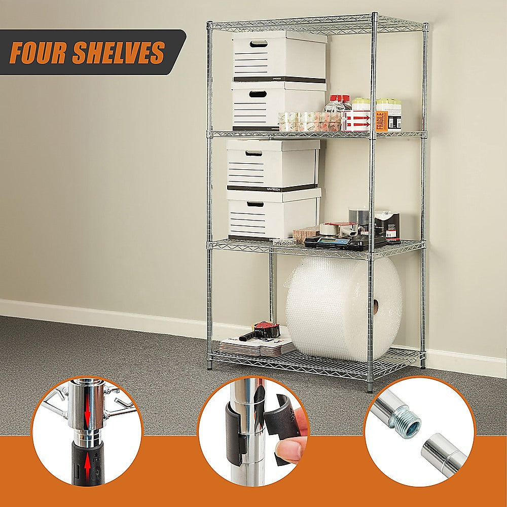 Modular Wire Storage Shelf 1200 x 600 x 1800mm Steel Shelving