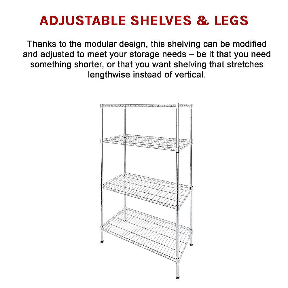 Modular Wire Storage Shelf 1200 x 600 x 1800mm Steel Shelving