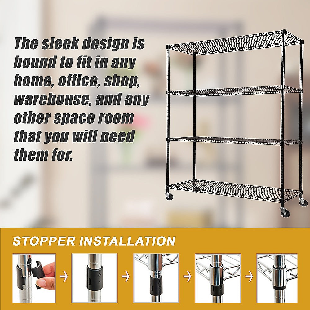 Modular Wire Storage Shelf 1200 x 600 x 1800mm Steel Shelving