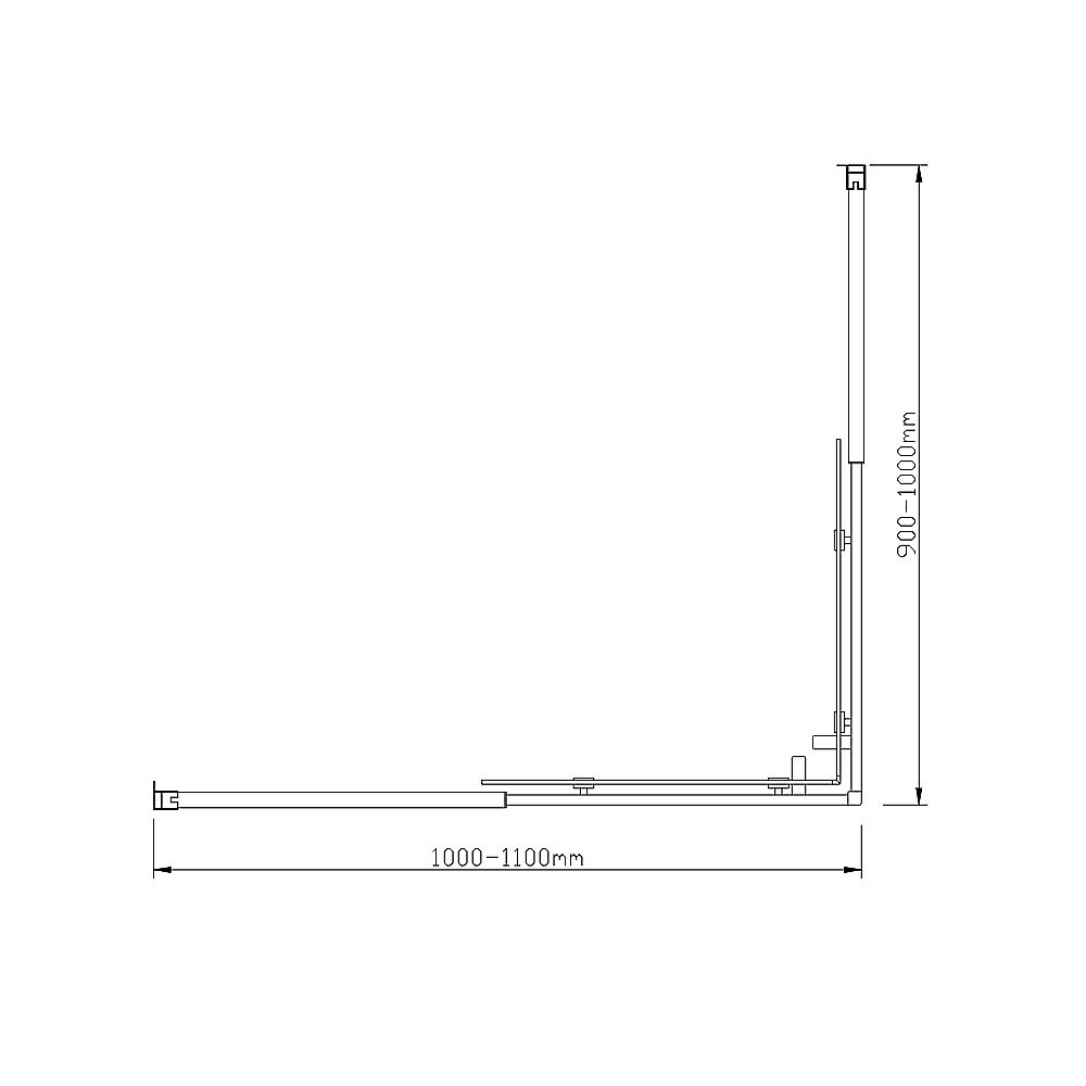 Adjustable 1100x1000mm Double Sliding Door Glass Shower Screen in Chrome