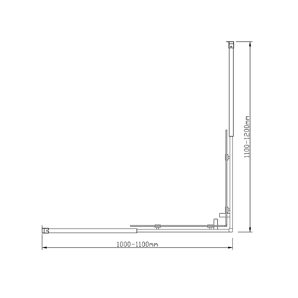 Adjustable 1100x1200mm Double Sliding Door Glass Shower Screen in Chrome