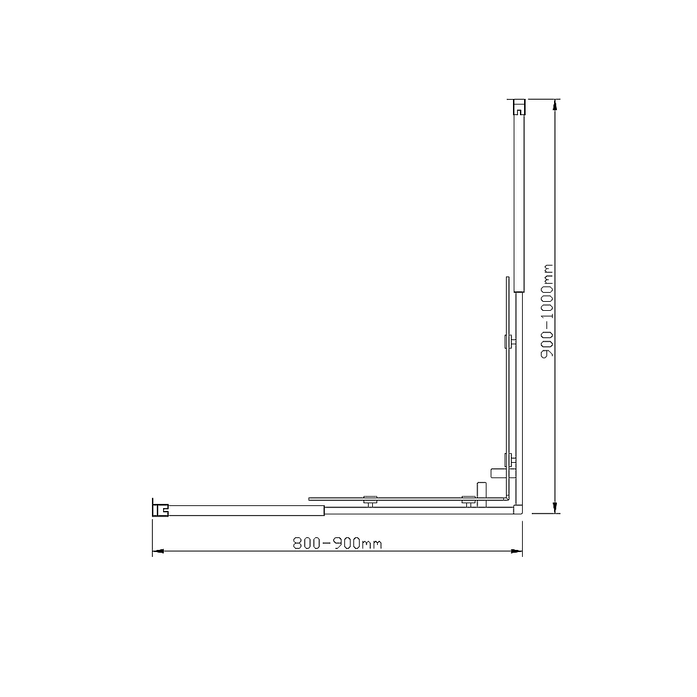 Adjustable 900x1000mm Double Sliding Door Glass Shower Screen in Black