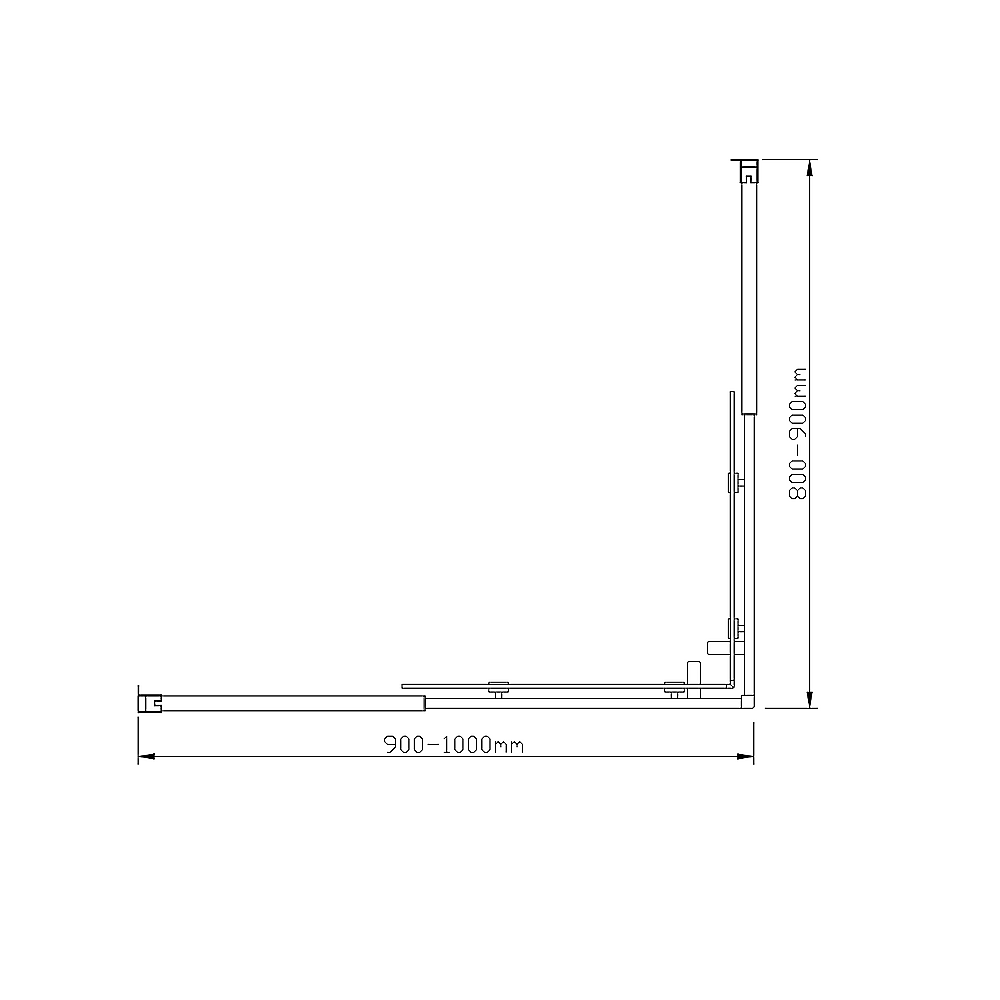 Adjustable 1000x900mm Double Sliding Door Glass Shower Screen in Black