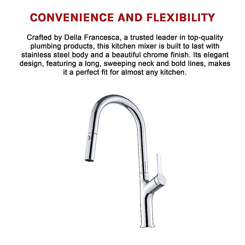 Kitchen Laundry Bathroom Basin Sink Pull Out Mixer Tap Faucet in Chrome