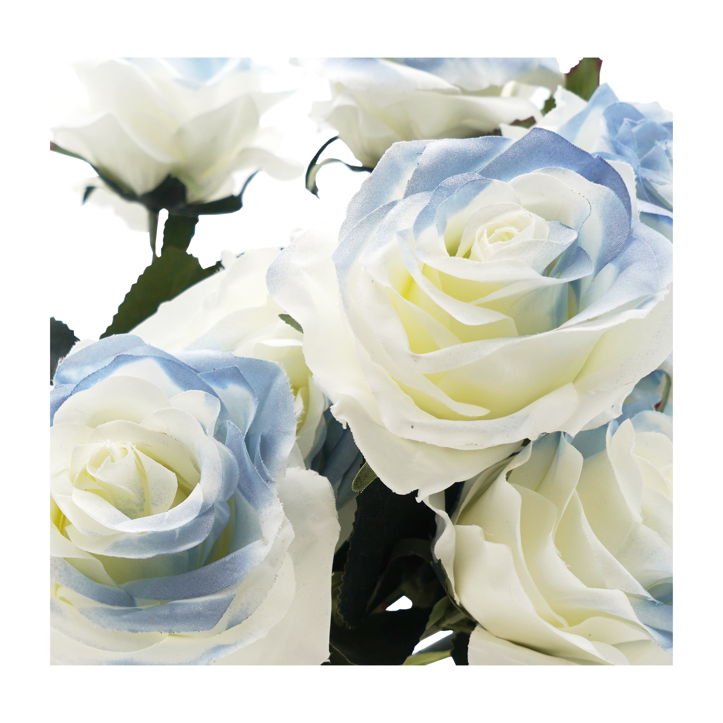 Faux Rose Bouquet Stem blue