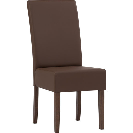 Mesi Dining Chair x2  - Cocoa Legs Mocha Colour Vinyl Upholstery