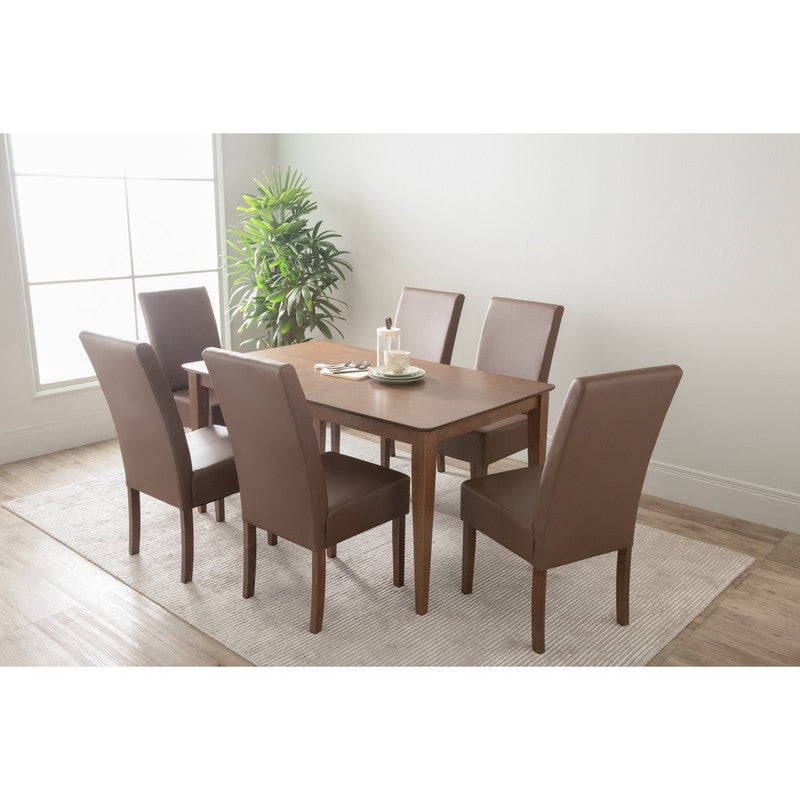 Mesi Dining Chair x2  - Cocoa Legs Mocha Colour Upholstery