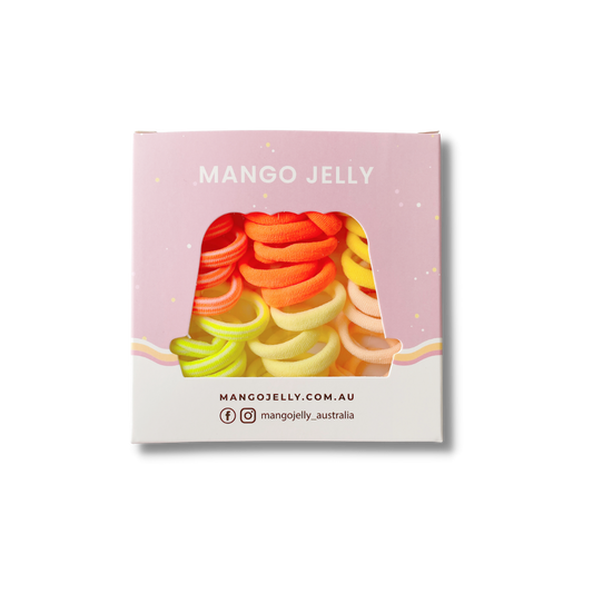 MANGO JELLY Metal Free Hair Ties (3cm) - CITRUS 36P -Twin Pack